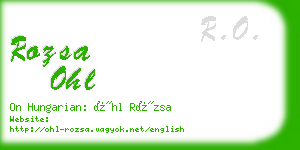 rozsa ohl business card
